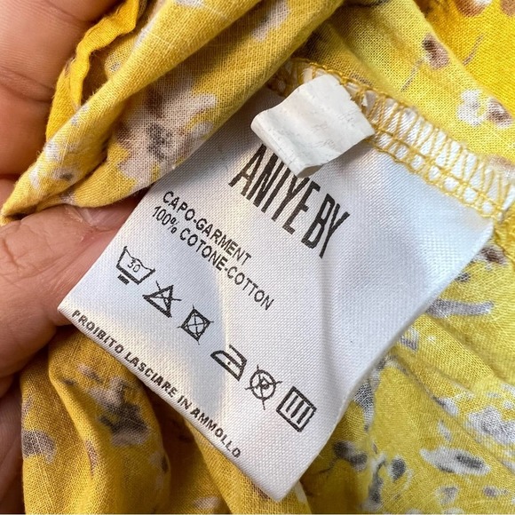 Aniye By Bell Sleeve Yellow Floral Boho Peasant Top - Picture 8 of 9